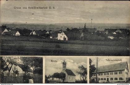 CPA Schillwitzried Geisenfeld an der Ilm, Gesamtansicht, Kirche, Tafernwirtschaft