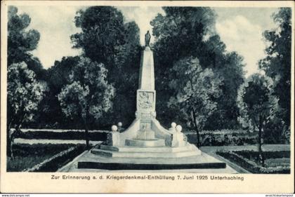 CPA Unterhaching in Oberbayern, Kriegerdenkmal Enthüllung am 7. Juni 1925