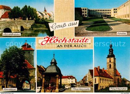 Hoechstadt Aisch Aischbruecke Schule Stadttor Marktplatz Pfarrkirche