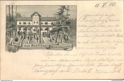 Lithographie Gräfelfing in Oberbayern, Waldrestauration