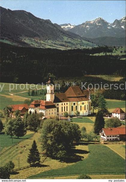 Wies Allgaeu Fliegeraufnahme Die Wies Wallfahrtskirche