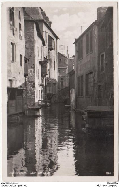 Zweibrücken, Mühlgässchen old postcard travelled 1943 Zweibrücken Pmk b170720