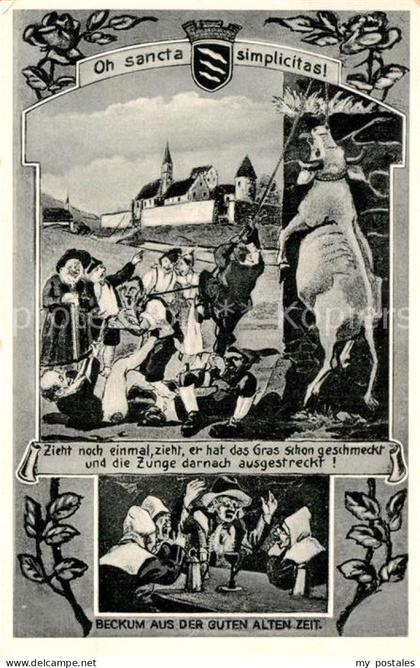 Beckum Westfalen Kirche Beckum aus der guten alten Zeit Karikaturen Oh sancta si