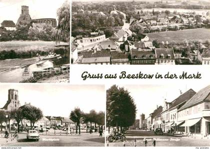 Beeskow Blick ueber die Stadt Partie am Fluss Kirche Marktplatz Ernst Thaelmann
