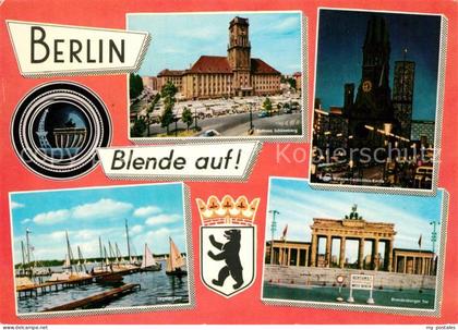 BERLIN  CITY Rathaus-Schoeneberg Brandenburger-Tor Tegelersee Gedaechtniskirche