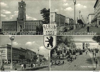 Berlin Stalinallee Freibad Mueggelsee Rathaus