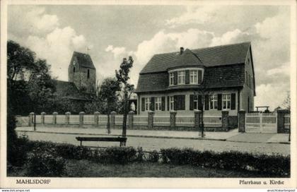 CPA Berlin Marzahn Mahlsdorf, Pfarrhaus, Kirche