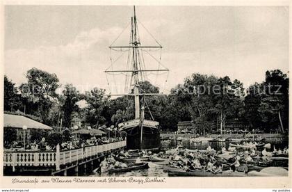 Wannsee Strandcafe am Kleinen Wannsee mit Schoner Brigg Dorthea
