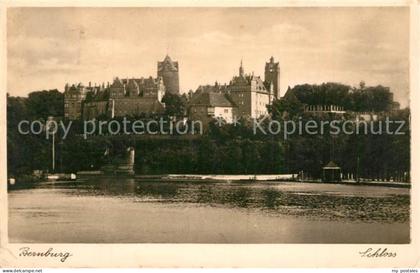 Bernburg Saale Blick ueber die Saale zum Schloss