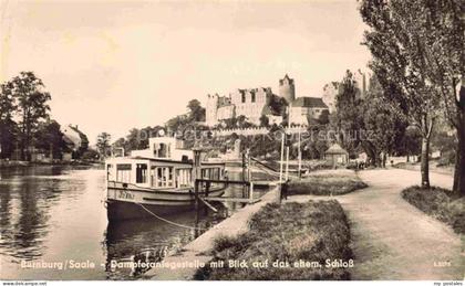 Bernburg Saale Dampferanlegestelle Schloss Saale Dampfer Baeume Uferweg