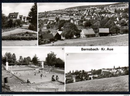 A7761 - alte MBK Ansichtskarte - Bernsbach Kr. Aue - Freibad - Karpf TOP