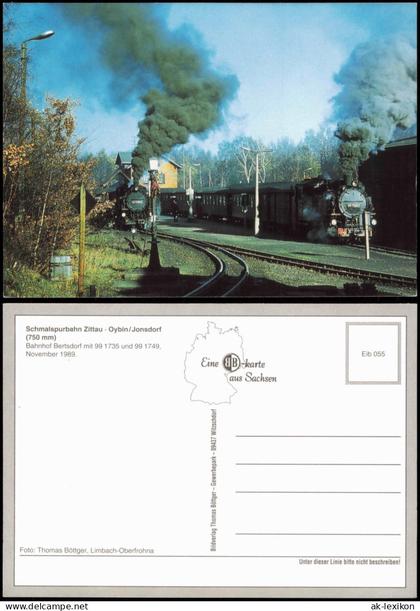 Ansichtskarte Bertsdorf-Hörnitz Bahnhof Dampflokomotive 991749 SB Zittau 2000