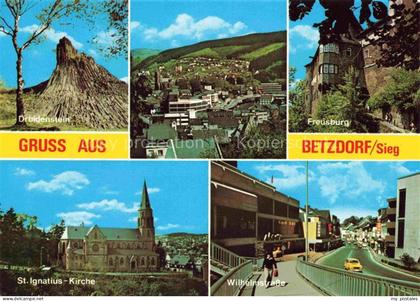 Betzdorf Sieg Druidenstein Freusburg Wilhelmstrasse St-Ignatius-Kirche Stadtpano