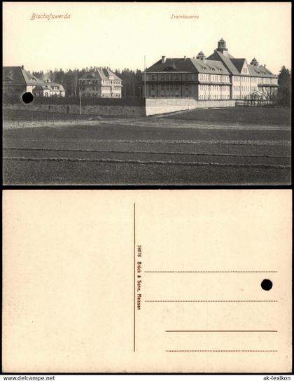 Litho AK Bischofswerda deutsch/Bischofswerda Trainkaserne 1915/1914