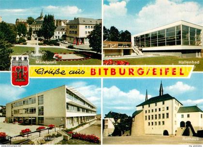 Bitburg Marktplatz Hallenbad Gymnasium Rathaus