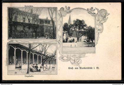 AK Blankenfelde / Mahlow, Heimstätte, Liegehalle, Kirche