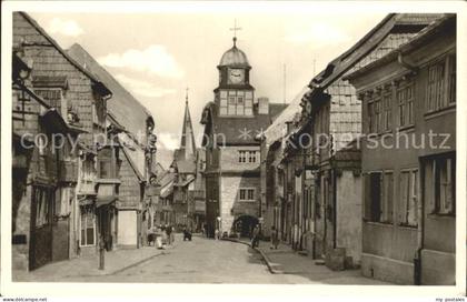 Bleicherode Maxim Gorki Strasse mit Rathaus