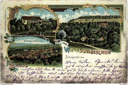 Gruss vom Waldschlösschen Bleicherode - Litho