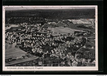 AK Schöneich /Kr. Böblingen, Ortsansicht vom Flugzeug aus