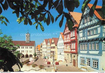 Boeblingen BW Marktplatz Fachwerkhaeuser Rathaus Brunnen Buchhandlung Pflasterga