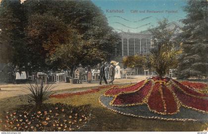 Karlsbad Café und Restaurant Posthof Postkarte AK 1911