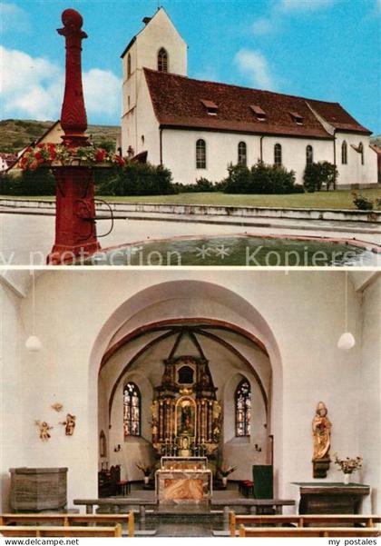 73596439 Boetzingen Pfarrkirche St. Laurentius am Kaiserstuhl Brunnen Boetzingen