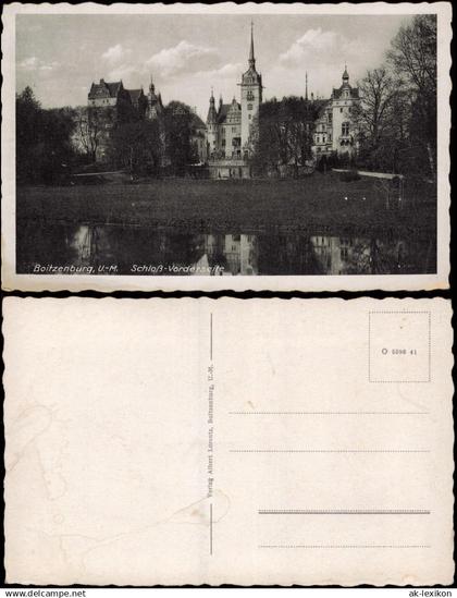 Ansichtskarte Boitzenburger Land Schloß Vorderseite Uckermark 1931