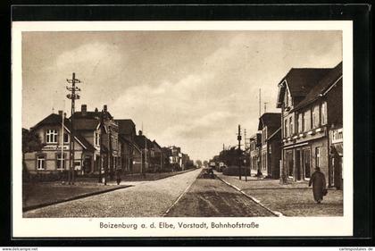 AK Boizenburg a. d. Elbe, Bahnhofstrasse in der Vorstadt