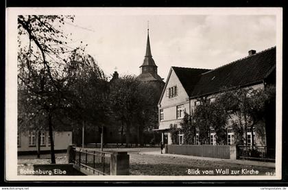 AK Boizenburg /Elbe, Blick vom Wall zur Kirche