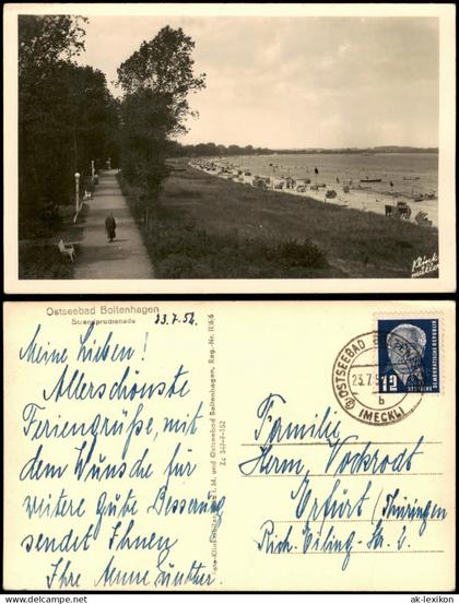 Ansichtskarte Boltenhagen Strandpromenade 1952