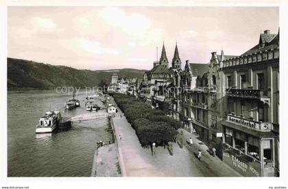 Boppard Rhein Rheinland-Pfalz Boppard Rheinpromenade Rhein Dampfer Karmeliterhof