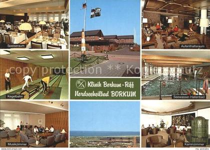 BORKUM Nordseebad Niedersachsen BfA Klinik Borkum Riff Speiseraum Kegelbahn Musi