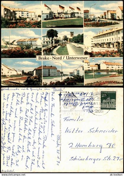 Brake (Unterweser) Stadtteilansichten aus Brake-Nord Mehrbildkarte 1970