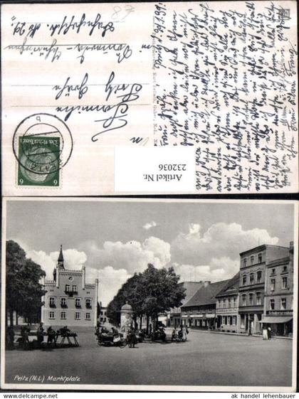232036,Peitz Marktplatz Platz Litfaßsäule Straßenansicht