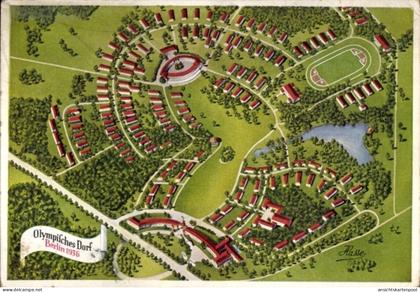 Artiste CPA Hasse, Elstal Wustermark Brandenburg, Olympisches Dorf, Olympia 1936