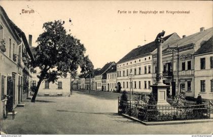 CPA Baruth in der Mark, Hauptstraße mit Kriegerdenkmal