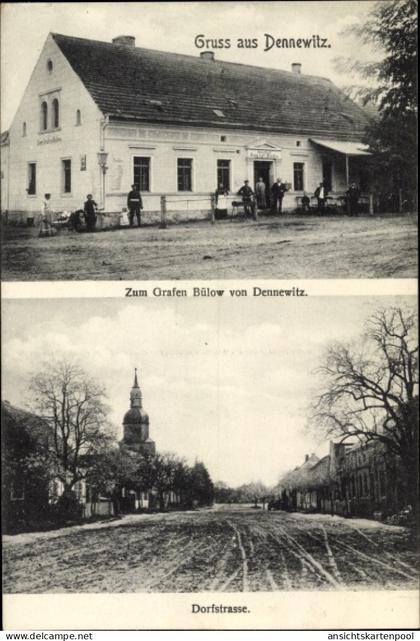 CPA Dennewitz Niedergörsdorf in Brandenburg, Dorfstraße, Gasthof zum Grafen Bülow