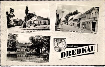 CPA Drebkau in der Niederlausitz, Straße der Freundschaft, Bezirksjugendschule, Blason