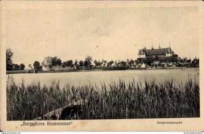 CPA Krummensee Mittenwalde in der Mark, Burgschloss Krummensee, Seepromenade