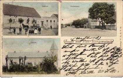 CPA Langerwisch Michendorf in der Mark, Gasthof, Schloss, Dorfstraße