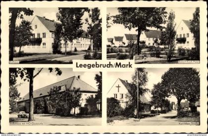 CPA Leegebruch in der Mark, Rathaus, Robert-Koch-Platz, Karl-Marx-Straße, Volkshaus, HOG