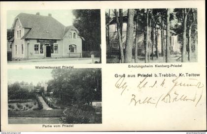 CPA Priedel Trebbin im Kreis Teltow Fläming, Waldrestaurant Priedel, Erholungsheim Kienberg