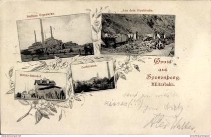 CPA Sperenberg am Mellensee Brandenburg, Berliner Gipswerke, Militärbahnhof