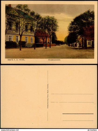 Deetz (Havel)-Groß Kreutz (Havel) Straßen Ansicht im Dorf-Zentrum 1910