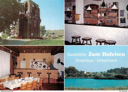 Gramzow Uckermark Gaststaette Zum Hufeisen Kosterruine Bar Gastraum Panorama