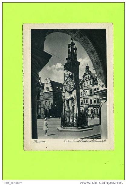 Allemagne - Breme - Roland mit Rathauskolonnade