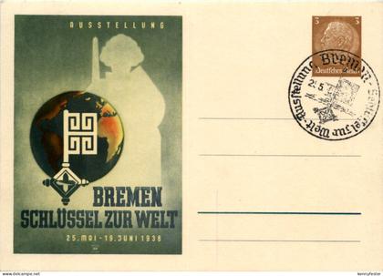 Ganzsache Bremen - Schlüssel zur Welt 1938