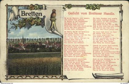 Bretten Baden Stadtblick mit Gedicht vom Brettener Hundle