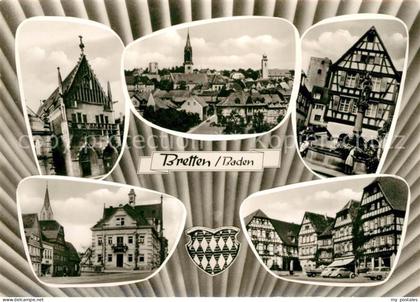 Bretten Baden Teilansichten Altstadt Fachwerkhaeuser Brunnen