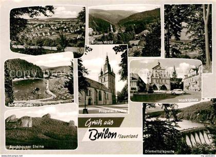 Brilon Hochsauerlandkreis NRW Panorama Brilon Wald Schwimmbad Propstei Kirche Ma